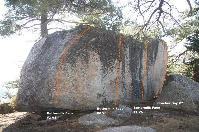 Buttermilk Boulder face Topo