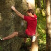 Bouldering at the Black Forest, Washington Cascades (2008).  Photo by Owen F. (age 10).