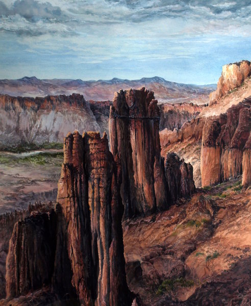 A painting done from a photo taken from the Titan. Artist: Willis Randall.