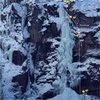 This is the new descent route as of December 1, 2008. The agreement allows climbing of Bridalveil only if the climbers descend down the the line of new anchors to the right of the falls.