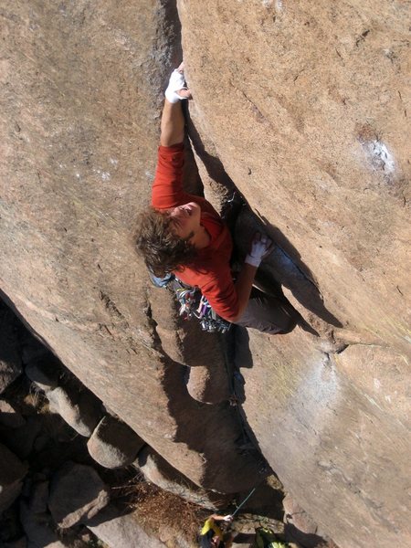 Dan Dalton climbs Whimsical Dreams.
