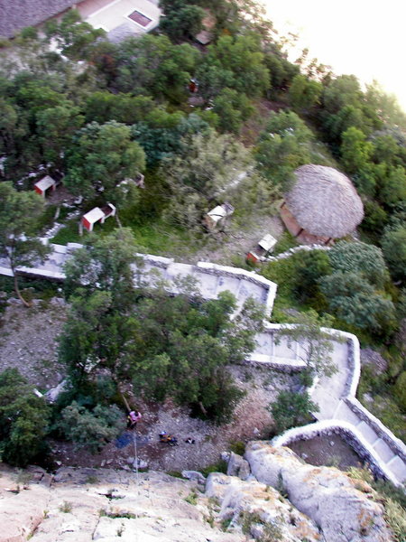 Looking down on the picnic area of the swimming pool complex from the top of Mr. Hanky (5.8)