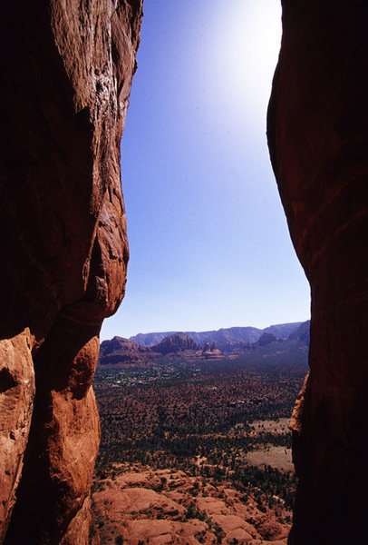 view out of the chimney on the mace, pitch 2.