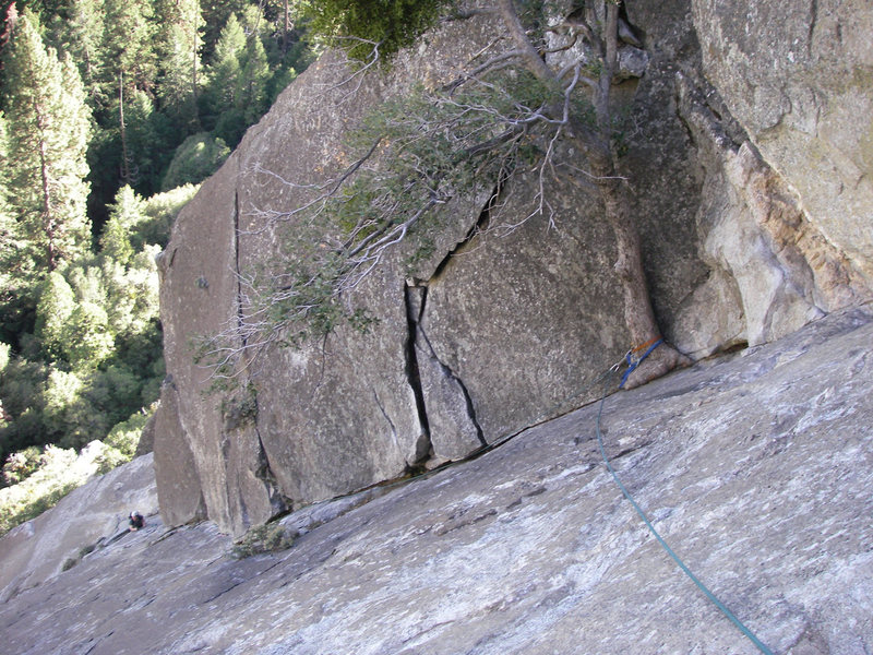 Looking down from the top of the 2nd pitch.