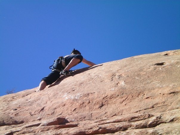 Pulling the .5 crux.... Fun route nonetheless.