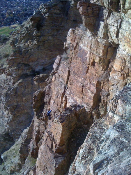 Dave Bollschwieller above the crux.