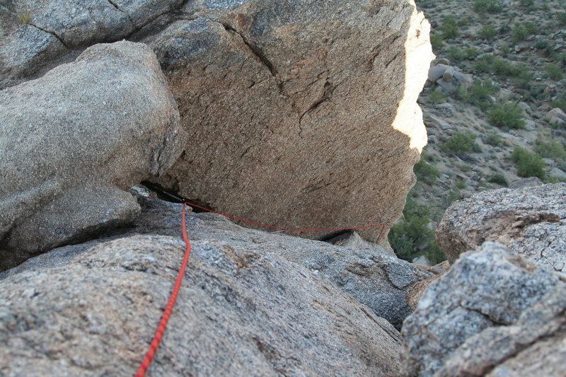 Looking down from the top of the 2nd pitch.