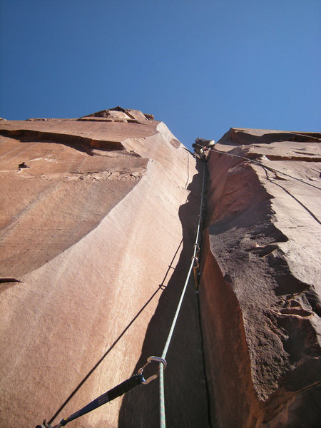 Looking up at Matt on the beautiful second pitch.