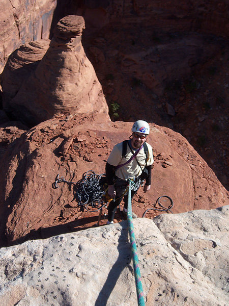 Looking down from the summit.