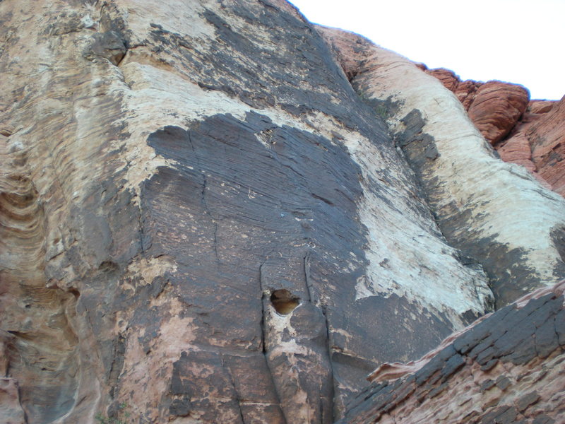 route starts just below the hole<br>
<br>
<br>