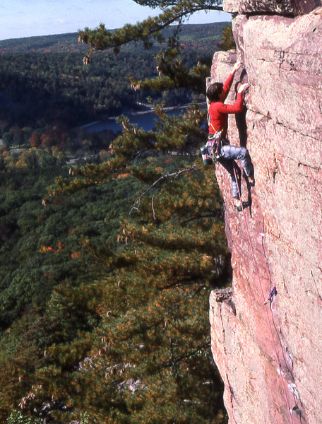 Paul Wagener topping out on Upper Diagonal.