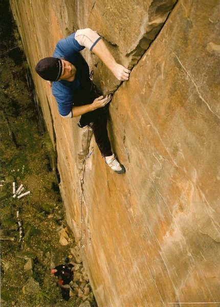 Shawn Tracy on an attempt to solve Sigma. Photo by John Pederson Photography.