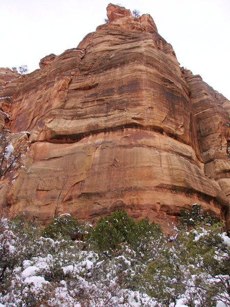 Touchstone from the road looking up the treacherously long approach (JK).