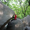 A V5 at the Insubong boulders. Seoul, South Korea
