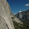 Chris Vultaggio on lower pitches of the Nose.<br>
<br>
Photo by Camillo Pavone
