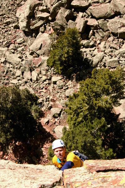 Steve finishing pitch two, miles of beautiful finger locks.