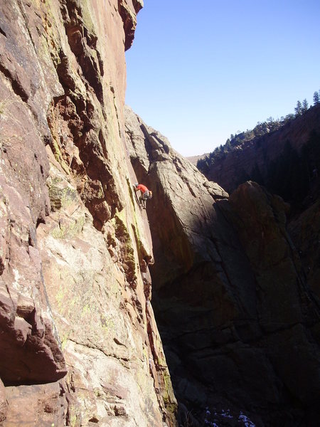 Unknown climber on Genesis?<br>
...taken from Redguard, January 2009.