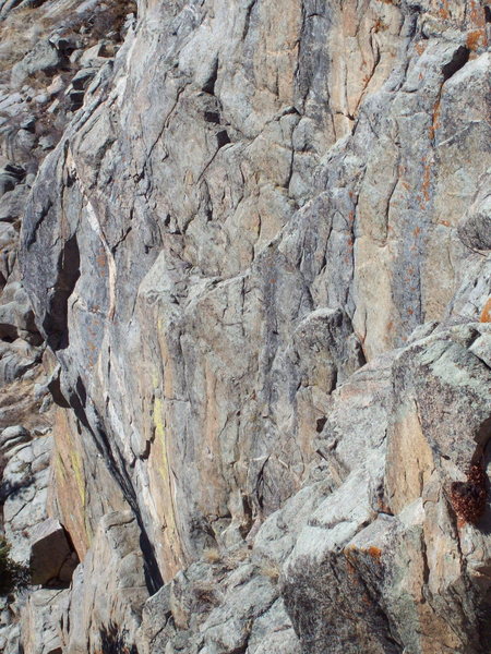 Looking down at Voila Wall.