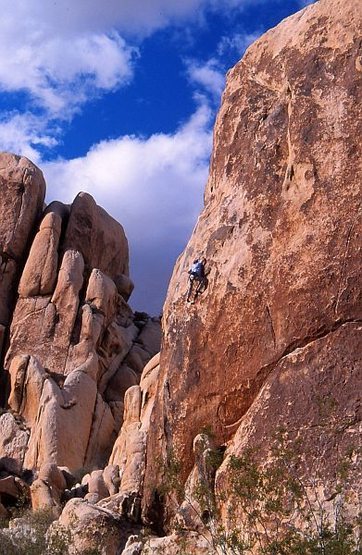 Goodbye Mr. Bond (5.10c), Joshua Tree NP<br>
<br>
Photo by Eric Odenthal