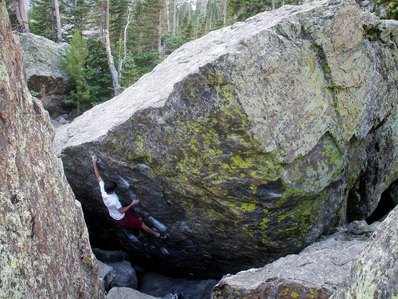 Another bouldering master in RMNP, here on Mykala.