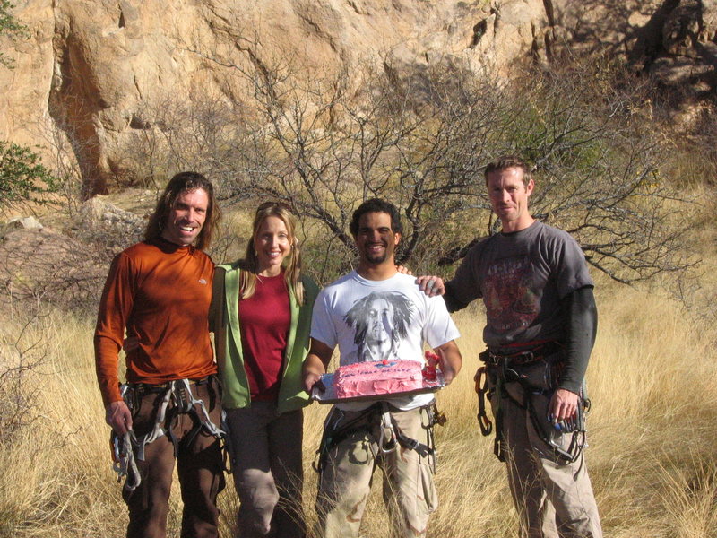 The sweet rock crew (Mike, Amy, Angel and Daryl). Thank you for the pink go away cake and the doll