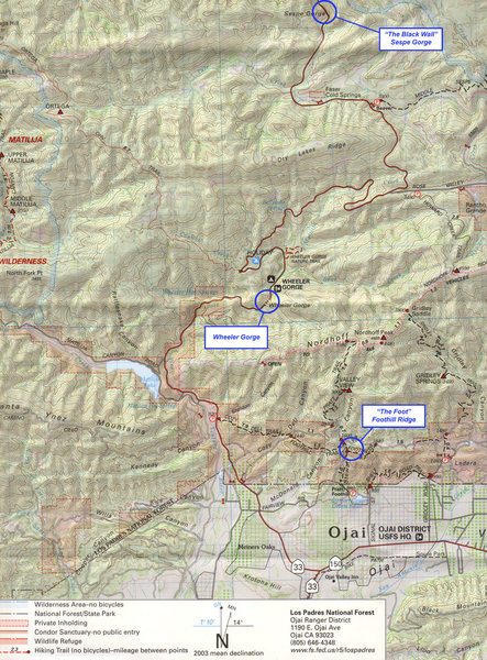 Overview of Los Padres, including the Foot, Wheeler Gorge, and Sespe Gorge.