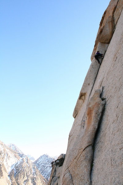 Mary Devore on the FA of Our Little Secret (5.11b), Pine Creek.
