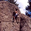 Volcanic pocket bouldering at Deadman's Summit. photo: Bob Horan Collection.