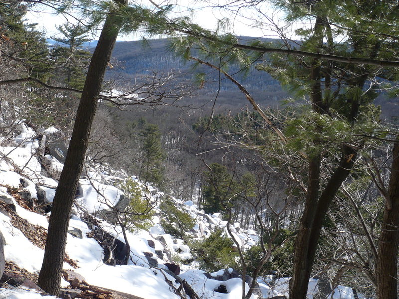 Looking down from the base of Brinton's Buttress 2-1-09