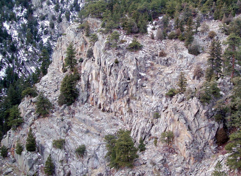 Candle Stick Crag, can be seen on the far right, Upper Dream Canyon.