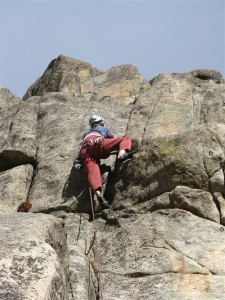 The upper corner is fun enough, but a big grungy, and due to the lack of anchors above, perhaps best ignored. Photo by Ken Parker.