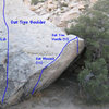 Photo/topo for Oak Tree Boulder, Joshua Tree NP
