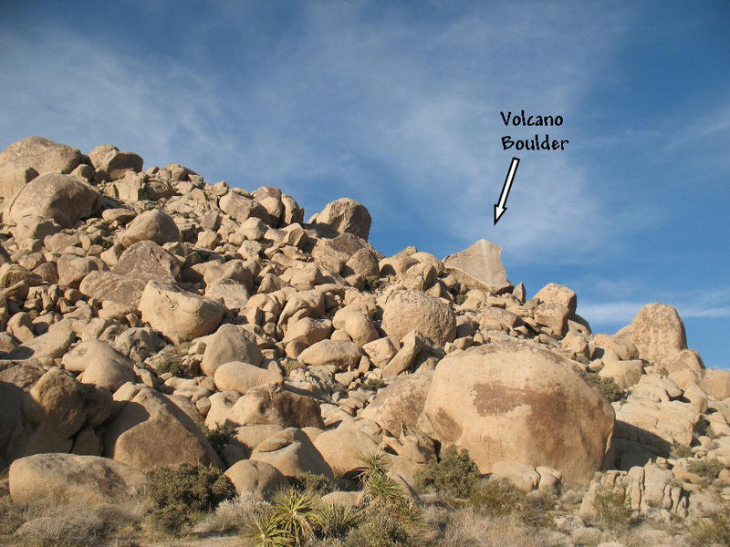 The landmark Volcano Boulder, Joshua Tree NP