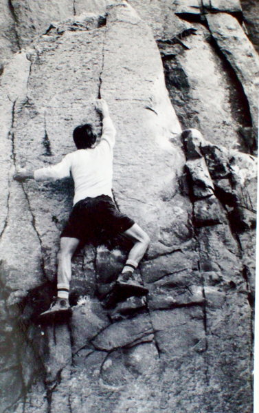 Bob Horan on The Little Flatiron, Devil's Lake, WI, circa 1974.