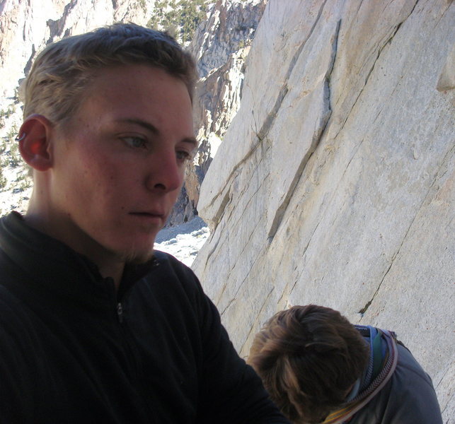 Jacob Krenn working his way up the Incredible Hulk on a (failed) attempt of Positive Vibrations.