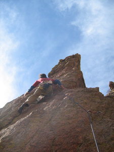 Tommy on his way up the Scepter.