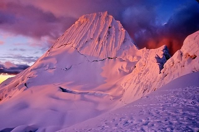 Alpamayo at sunset from col camp.
