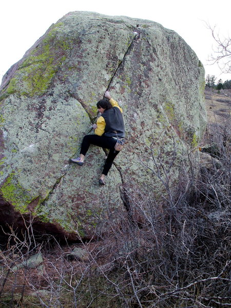 BH on FA of The Kid, Kid Boulders, South Mesa Trailhead Area.