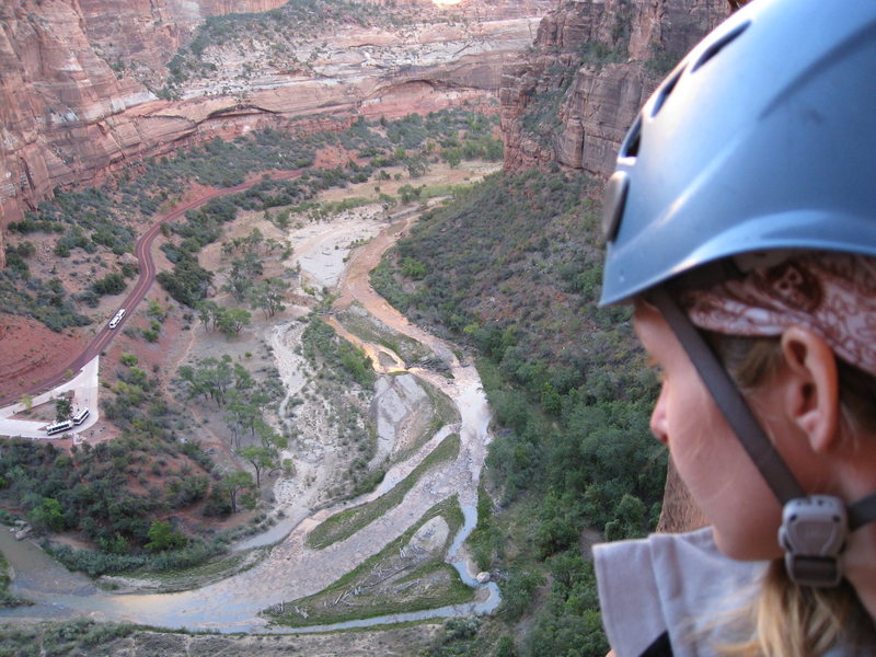 Watching the shuttle buses (and being watched by the shuttle buses) as they come and go... again and again... Prodigal Son, Zion, Oct 2008.