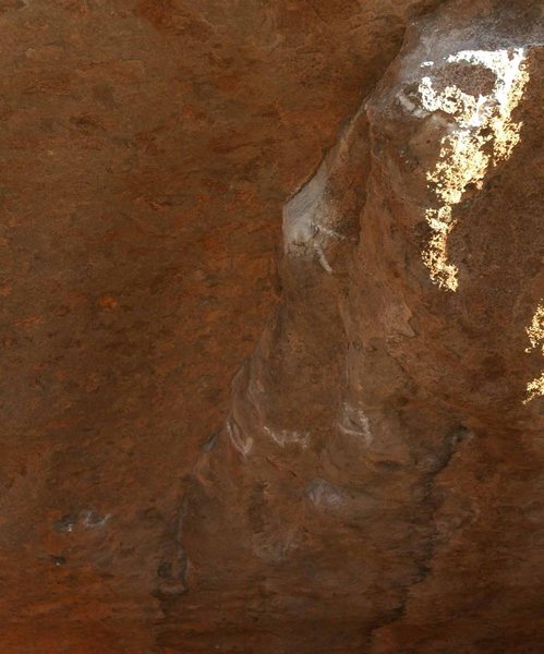Is this really necessary?<br>
<br>
If you need to mark your problems like this you should be ban from climbing outdoors.<br>
<br>
I brushed the marks off but with out water they are still clearly visible.