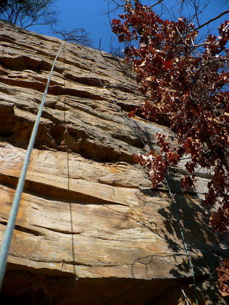 The upper face of Voodoo, T-Wall (right rope line).