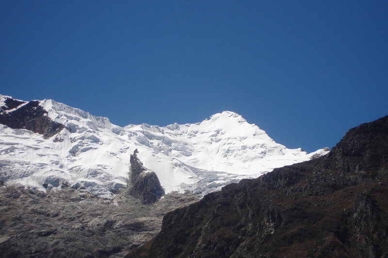 Yanpccha (on right) as seen from approach to Pisco.