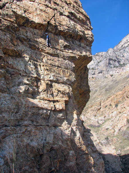 John Ross under the crux.