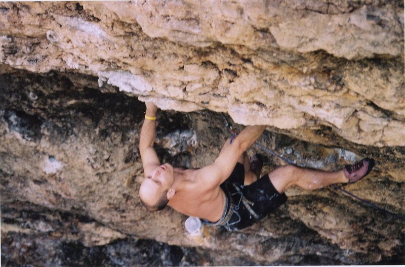 Joe Mos getting Gnarly at the lip of the roof.