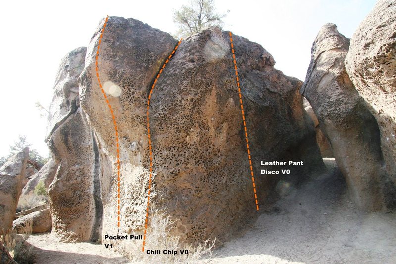Hawkins Boulder East Face Topo