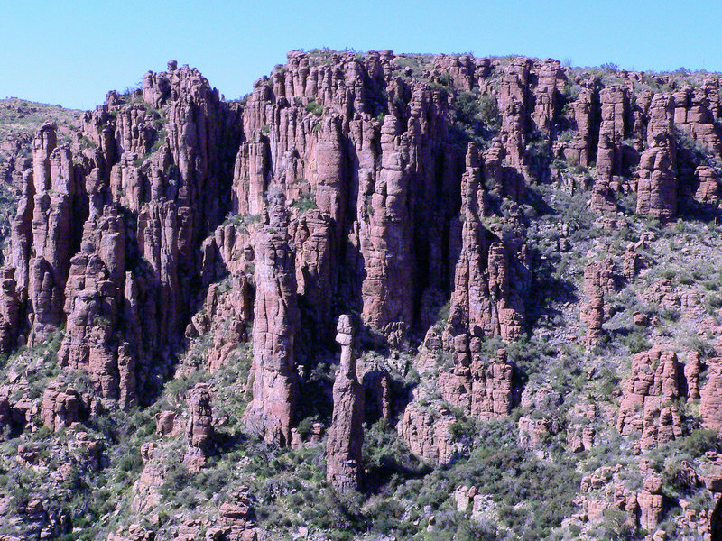 Looking across Lower Devil's Canyon at the Glitter Box area; the Totem Pole in the foreground.
