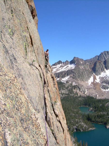 Looking across the traverse to the Beckey