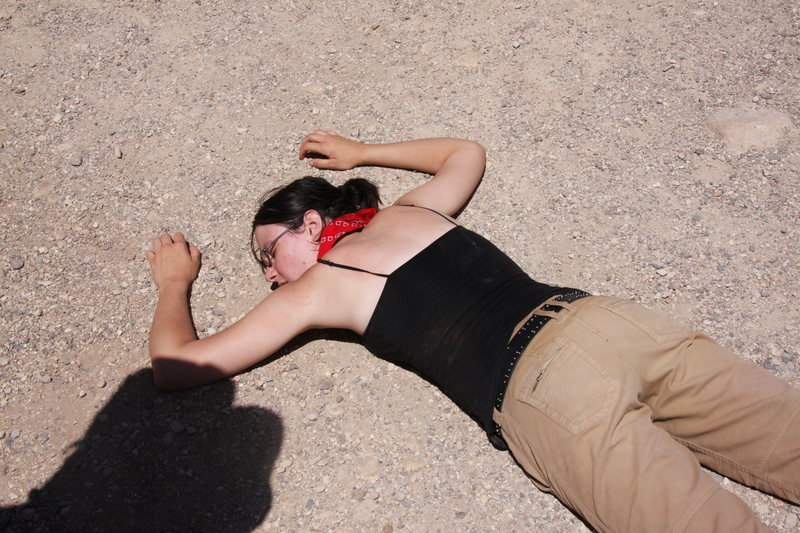 after hiking across the grand canyon. i wasn't that exhausted, but i figured, why not get a playing-dead shot.