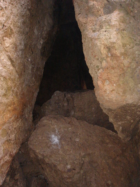 The cave, from Little Cheops. There's a bolt line in there - watch that landing!