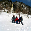 Joel, Roberto, and me under Obsession. Orient Bay, Ontario. Winter, 2004.